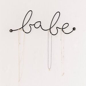 Urban Outfitters Black 'babe' Script Metal Wall Hook
